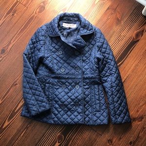 Girls Blue quilted winter jacket